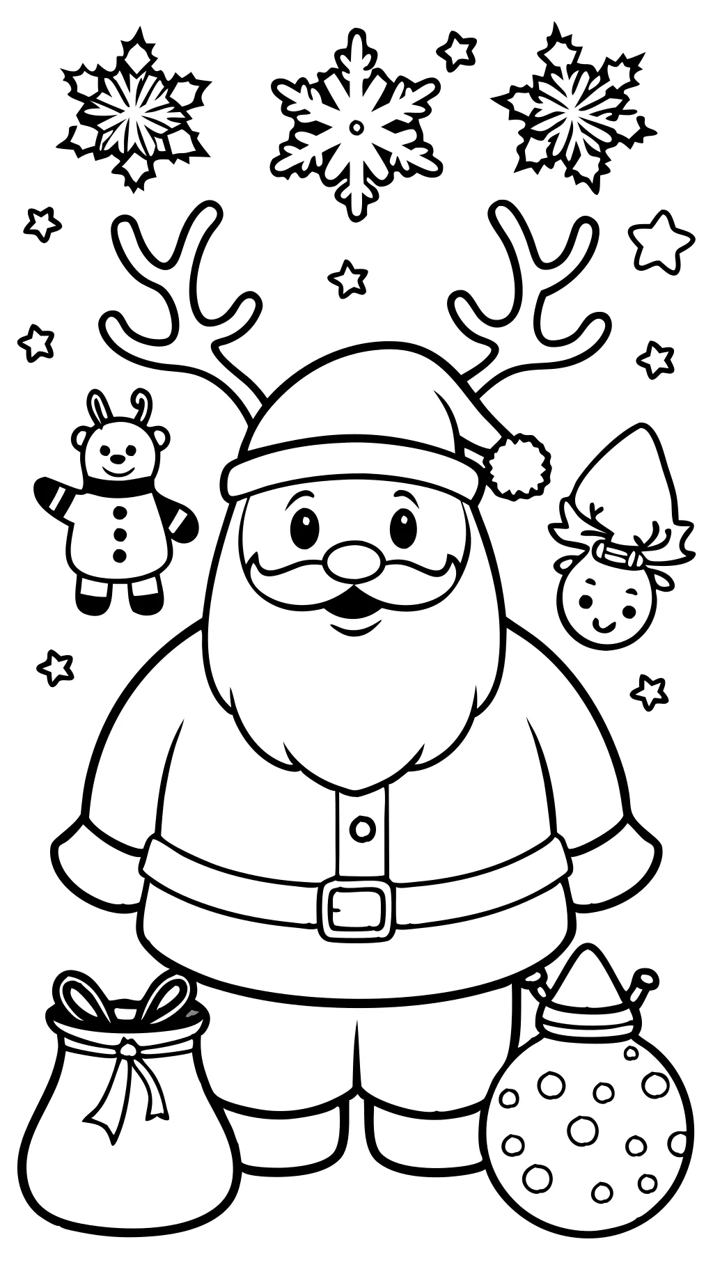 Páginas para colorear de Navidad Santa Claus